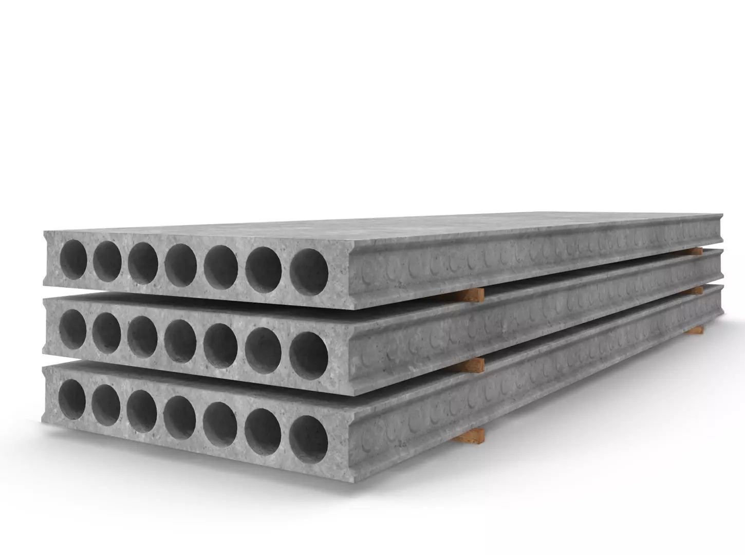 Hollow Core Concrete Slab  Low-poly 3D model_0