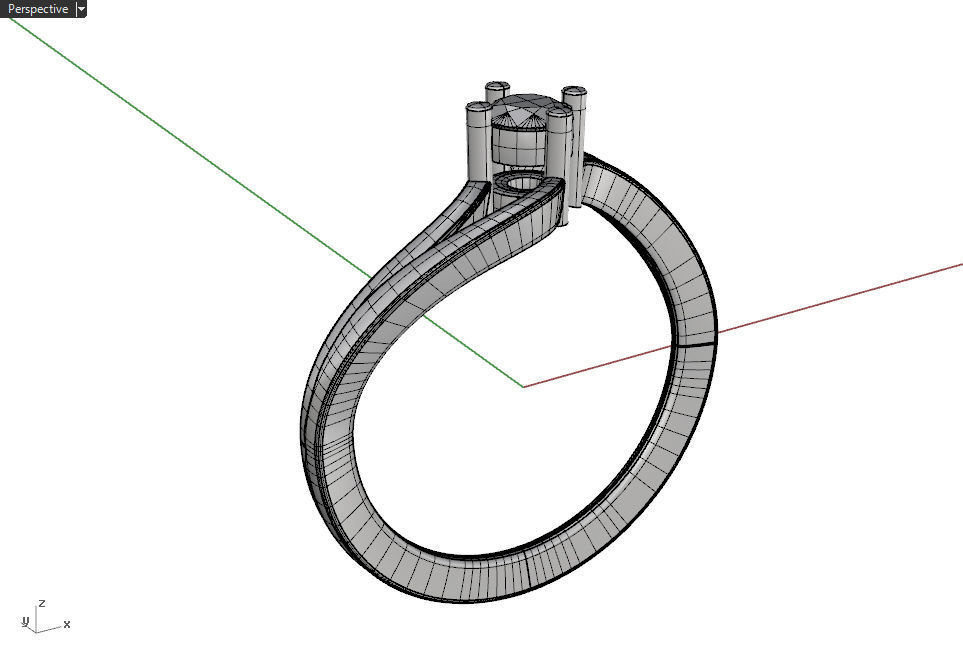 Soltaire ring 3D print model_9