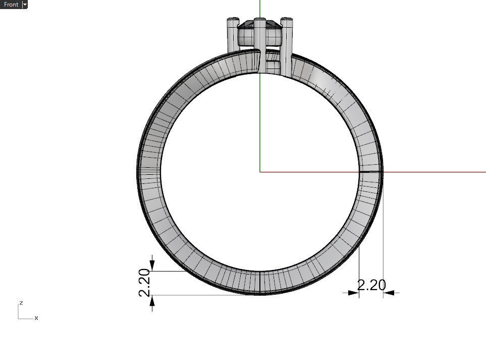 Soltaire ring 3D print model_12