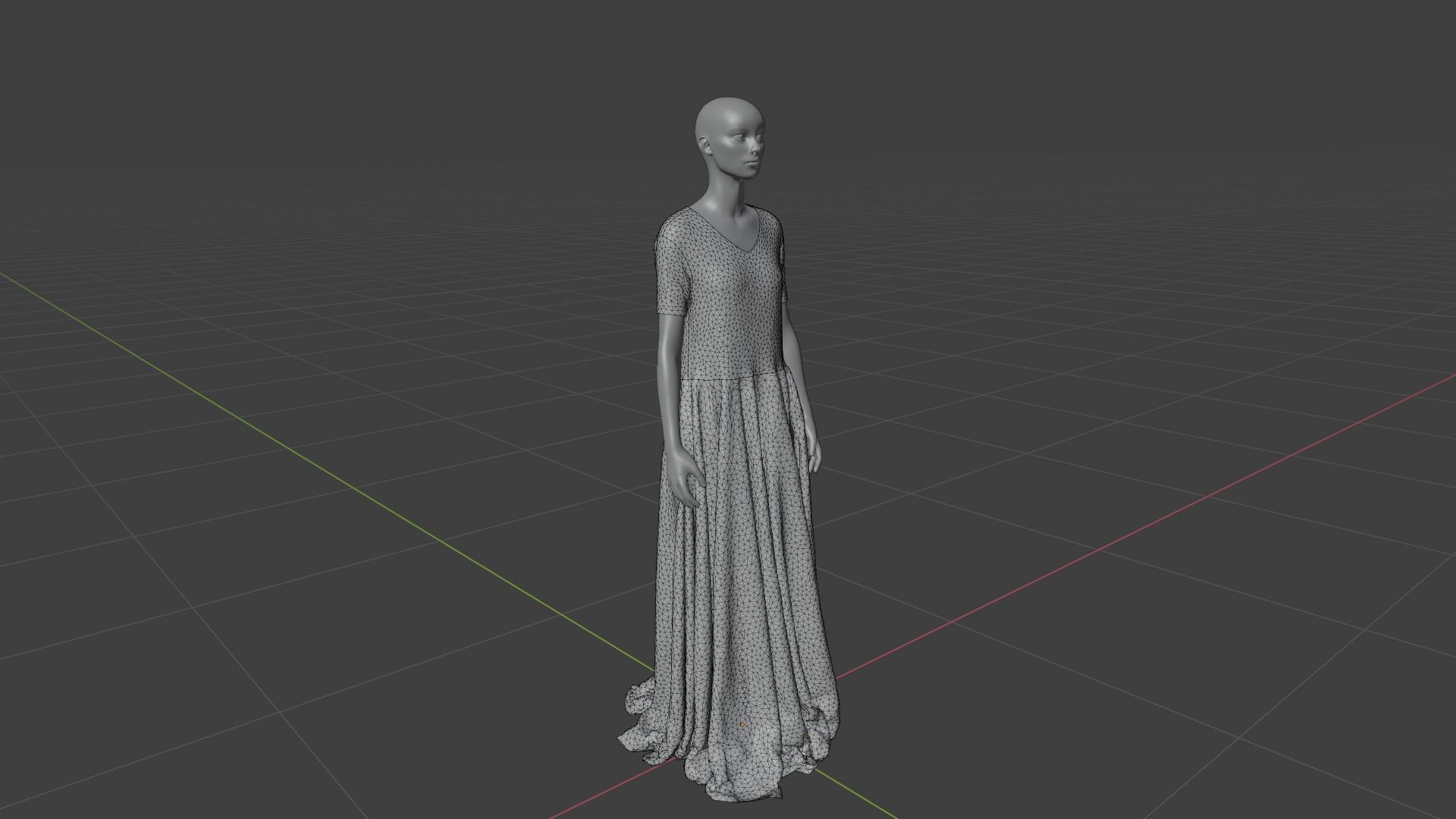 Womens Dress - Female Outfit Clothes Low-poly 3D model_18