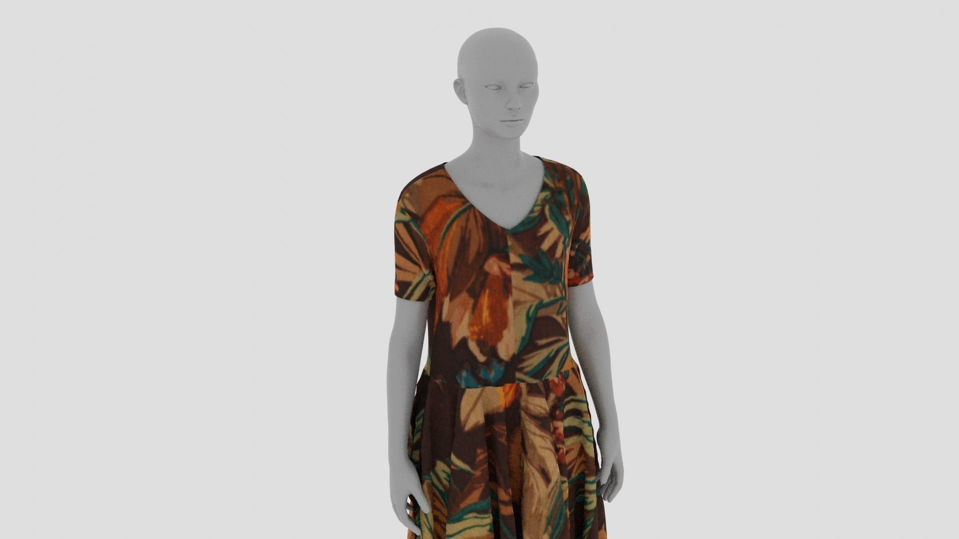 Womens Dress - Female Outfit Clothes Low-poly 3D model_12