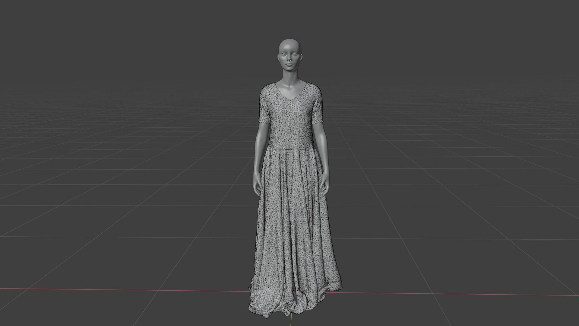 Womens Dress - Female Outfit Clothes Low-poly 3D model_19