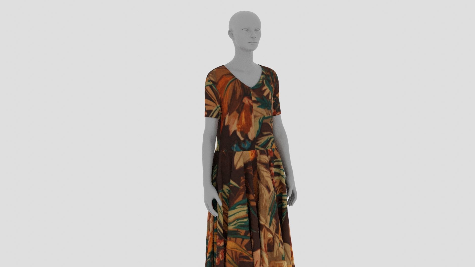 Womens Dress - Female Outfit Clothes Low-poly 3D model_17