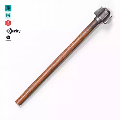 Melee Trench Mace Low-poly 3D model Melee Trench Mace Low-poly 3D model