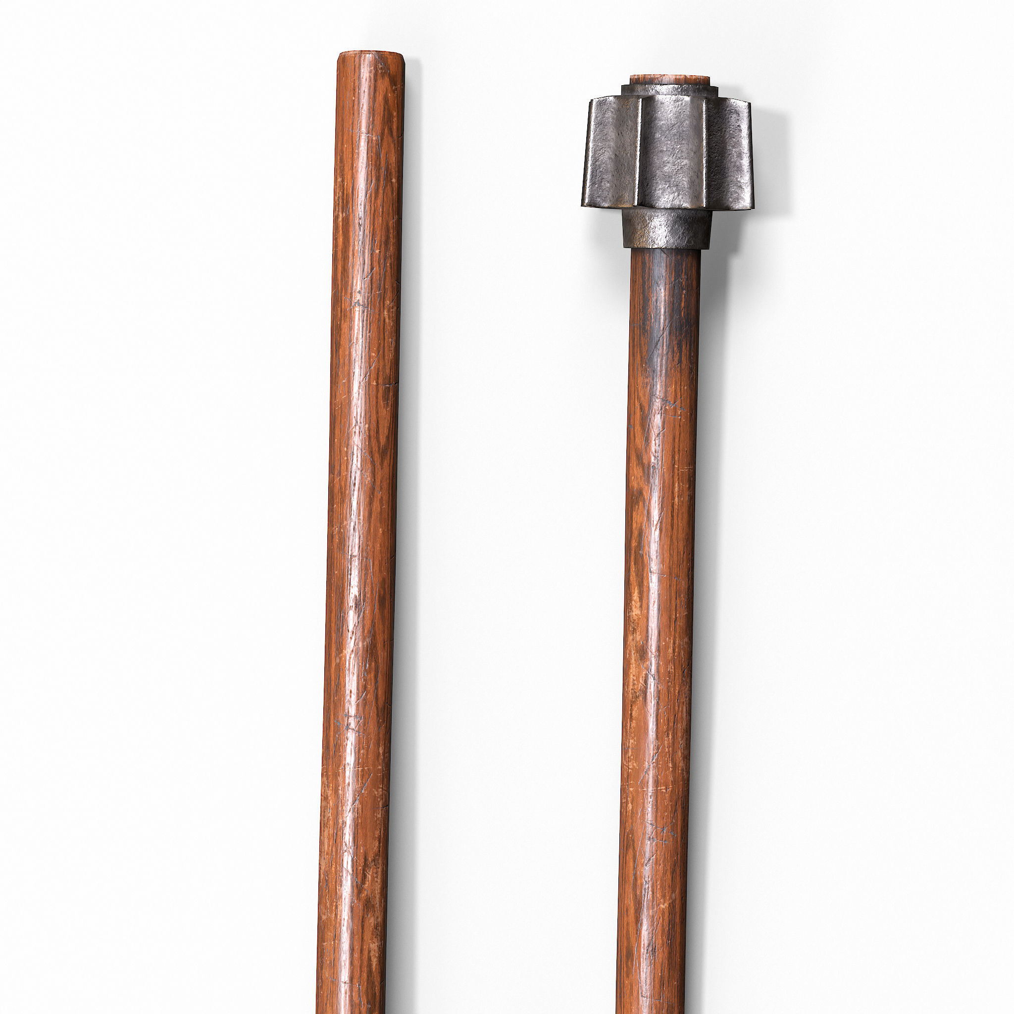 Melee Trench Mace Low-poly 3D model_8