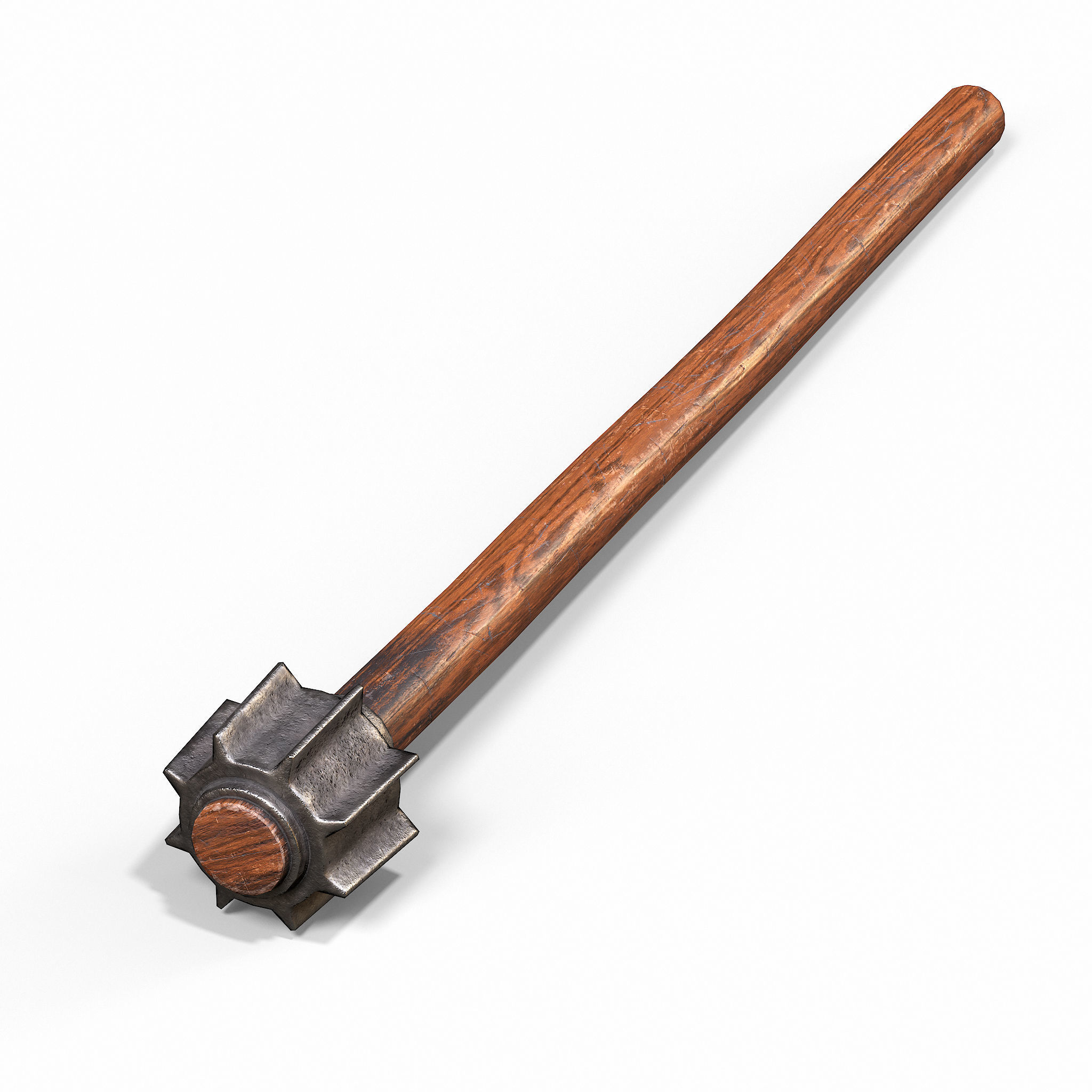 Melee Trench Mace Low-poly 3D model_3