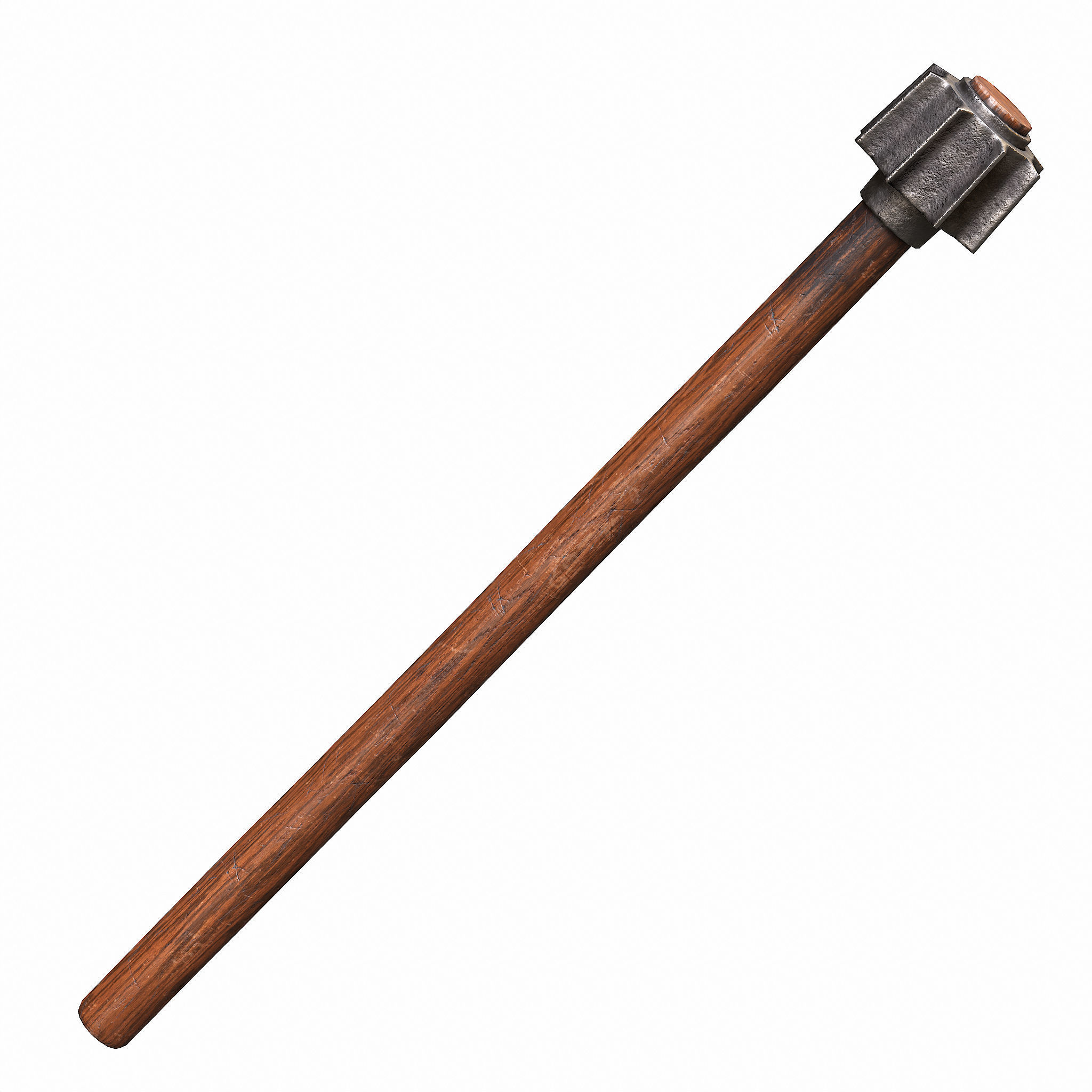 Melee Trench Mace Low-poly 3D model_5