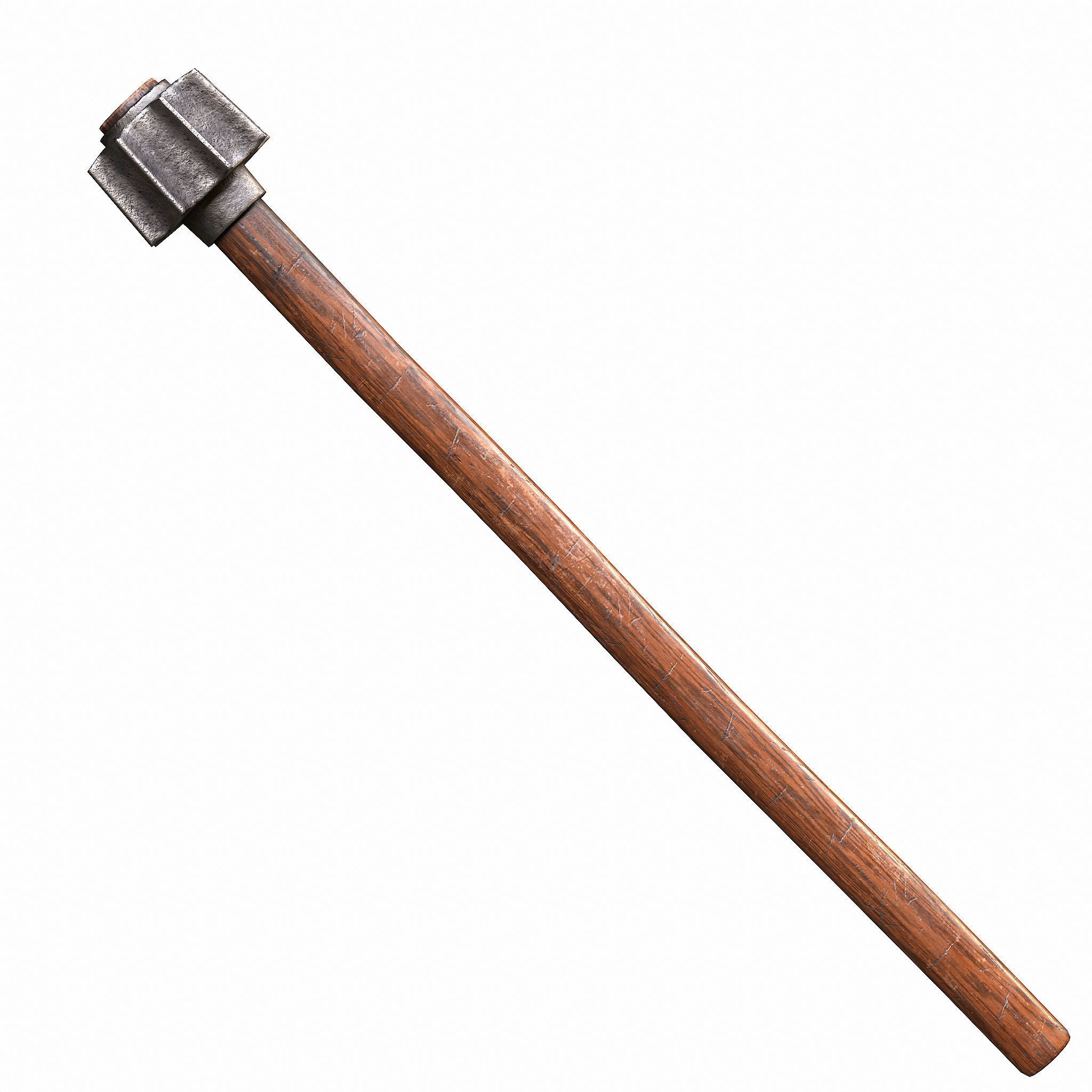 Melee Trench Mace Low-poly 3D model_4