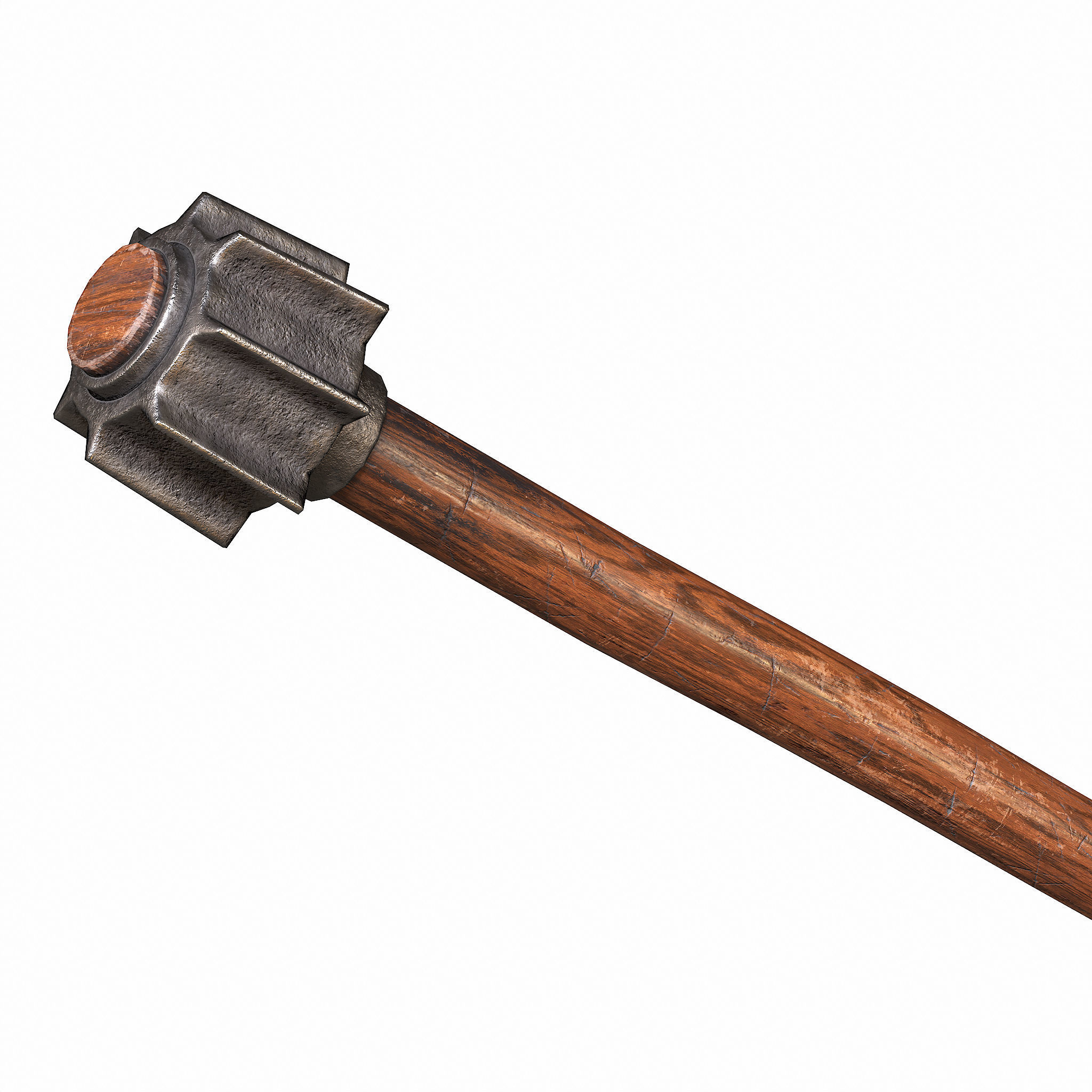 Melee Trench Mace Low-poly 3D model_7