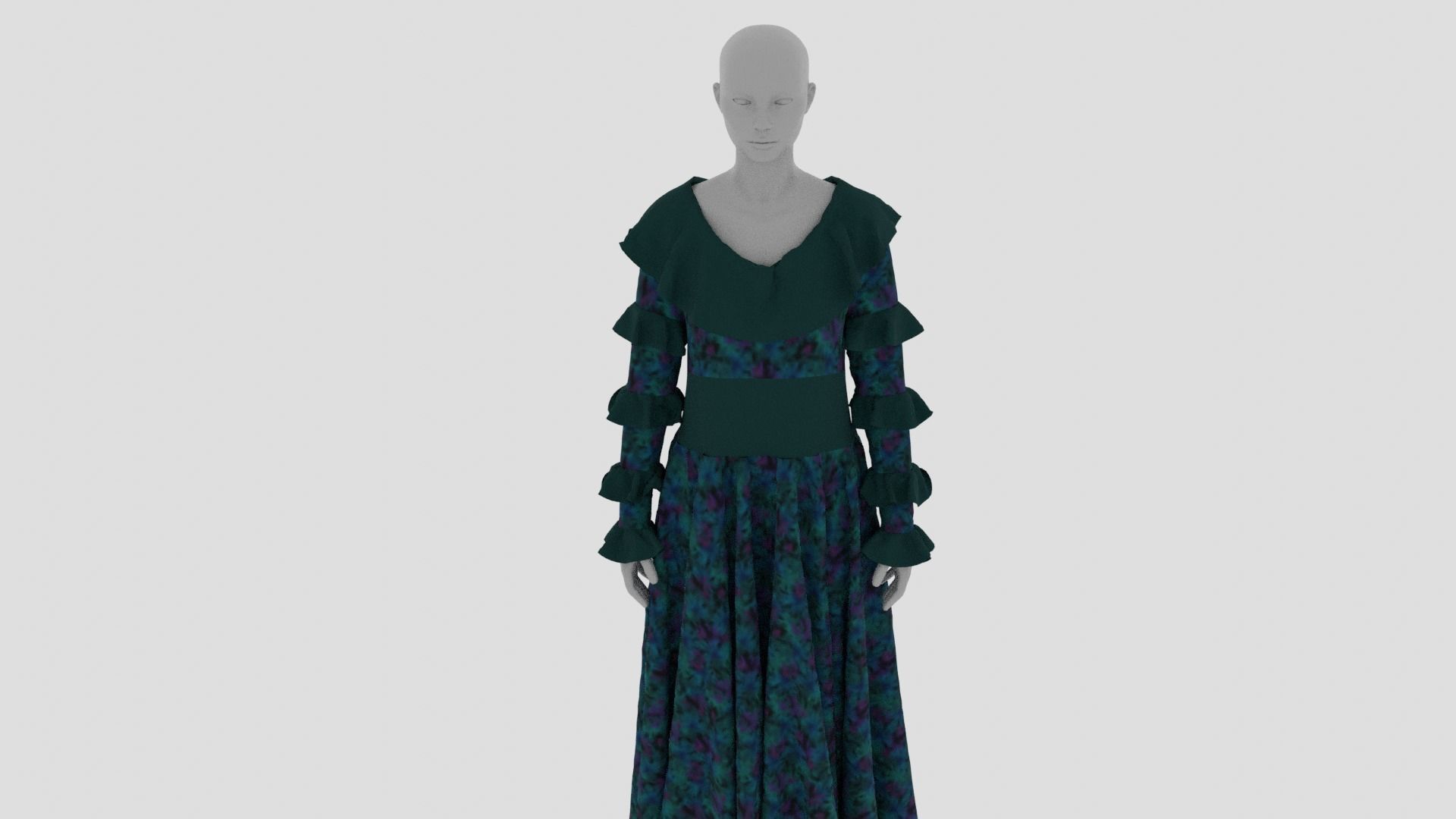 Womens Dress - Female Outfit Clothes Low-poly 3D model_4