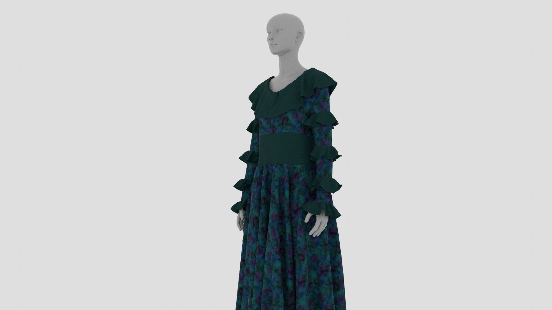 Womens Dress - Female Outfit Clothes Low-poly 3D model_8