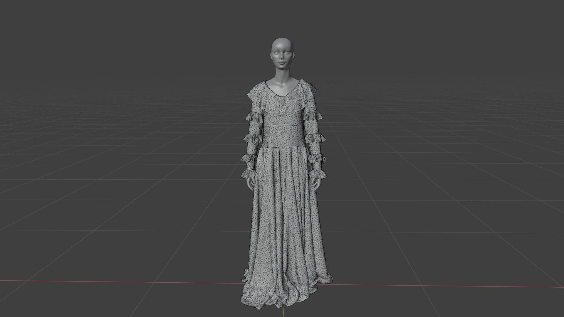 Womens Dress - Female Outfit Clothes Low-poly 3D model_19