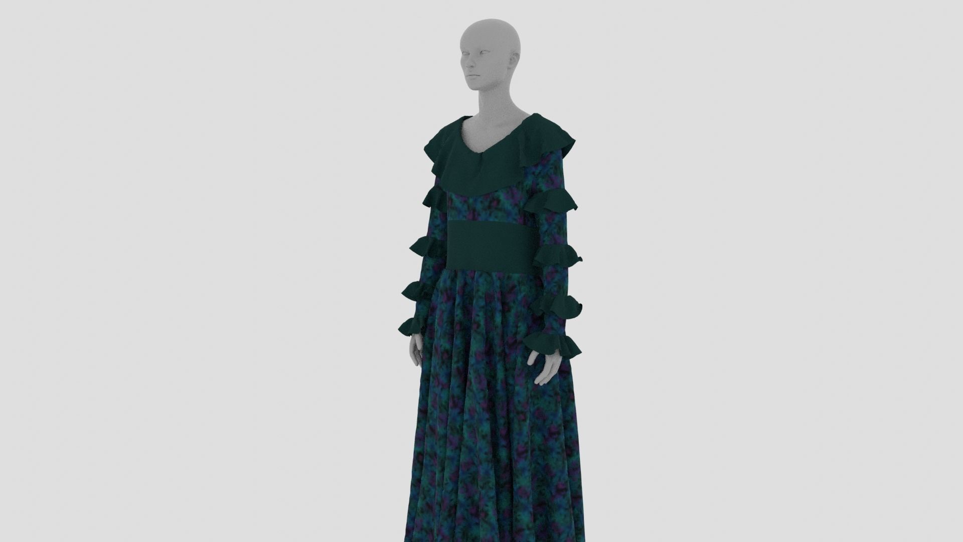Womens Dress - Female Outfit Clothes Low-poly 3D model_2