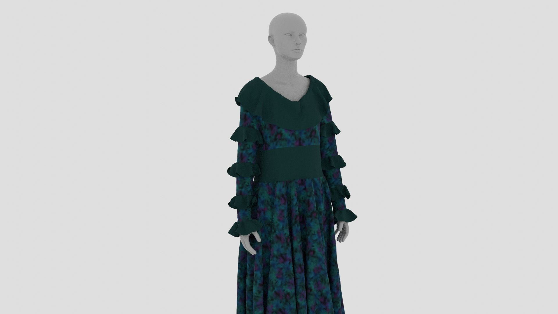 Womens Dress - Female Outfit Clothes Low-poly 3D model_17