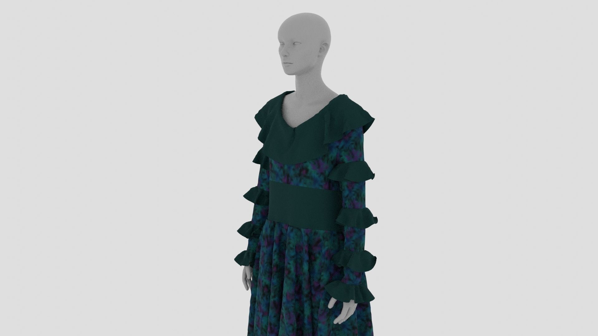 Womens Dress - Female Outfit Clothes Low-poly 3D model_14