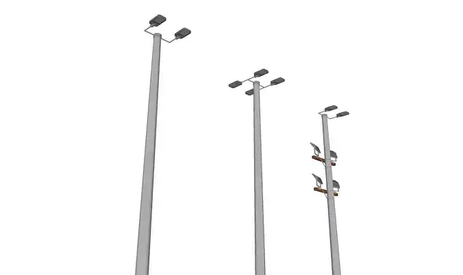 Concrete Lamp Post - Light Pole - Street Light - Group 02