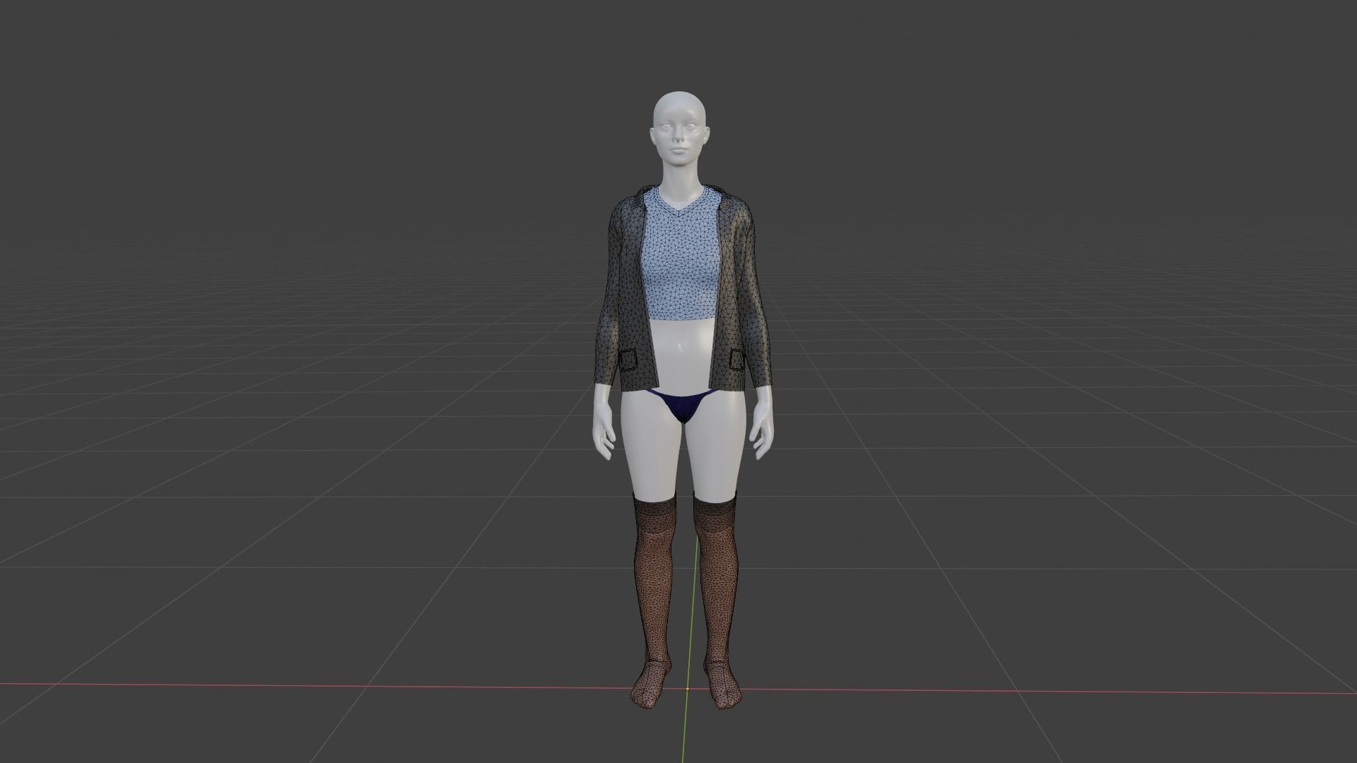 Womens Dress - Female Outfit Clothes Low-poly 3D model_19