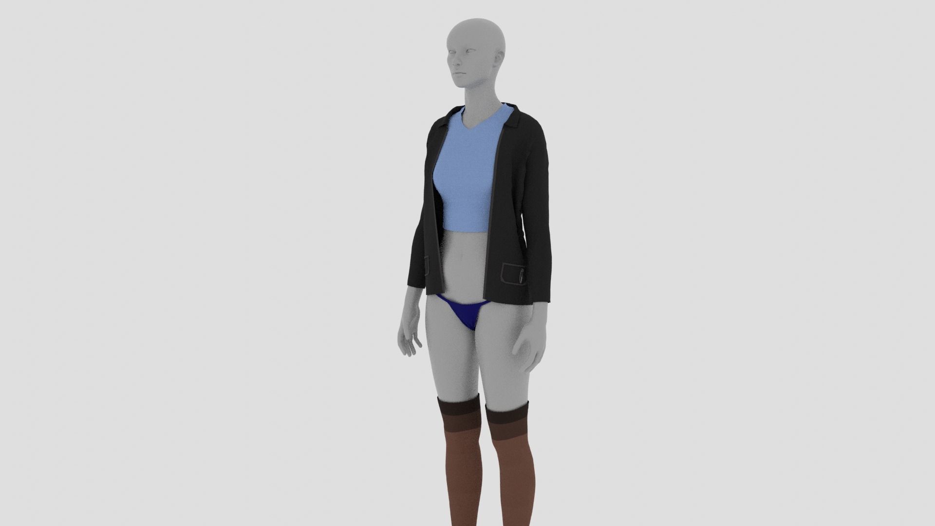Womens Dress - Female Outfit Clothes Low-poly 3D model_2