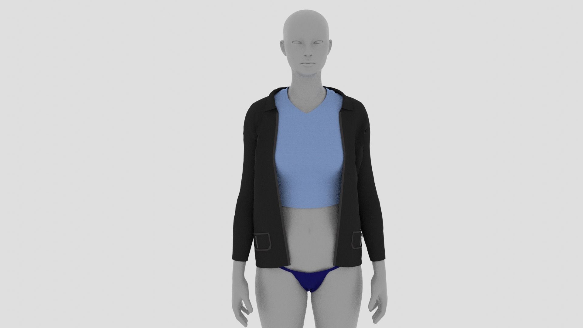 Womens Dress - Female Outfit Clothes Low-poly 3D model_10