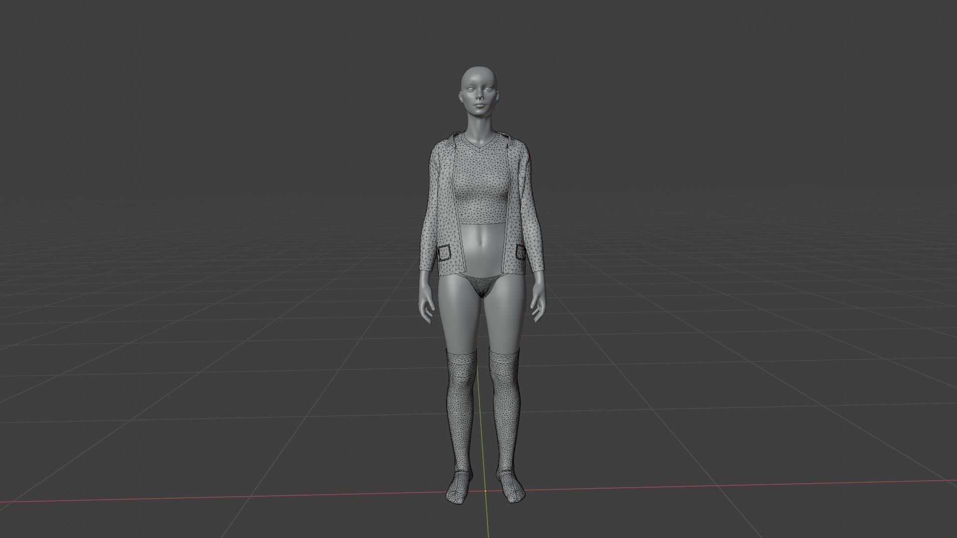 Womens Dress - Female Outfit Clothes Low-poly 3D model_22