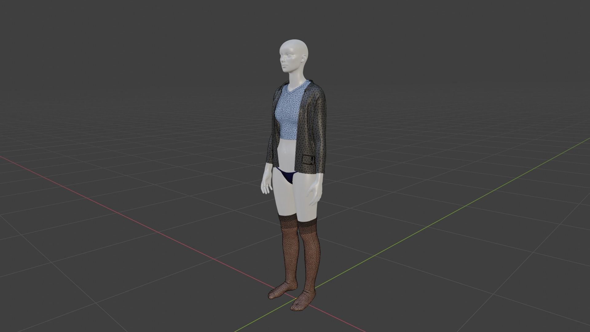Womens Dress - Female Outfit Clothes Low-poly 3D model_20