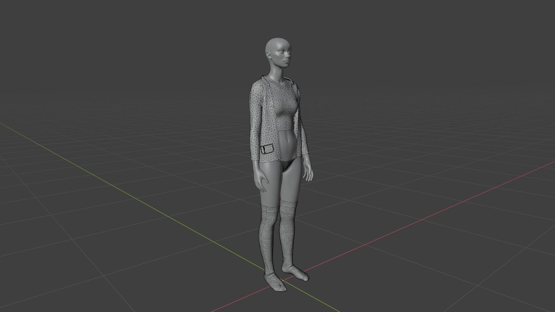 Womens Dress - Female Outfit Clothes Low-poly 3D model_23