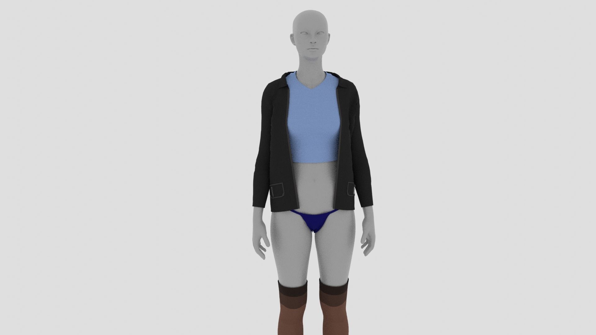 Womens Dress - Female Outfit Clothes Low-poly 3D model_16