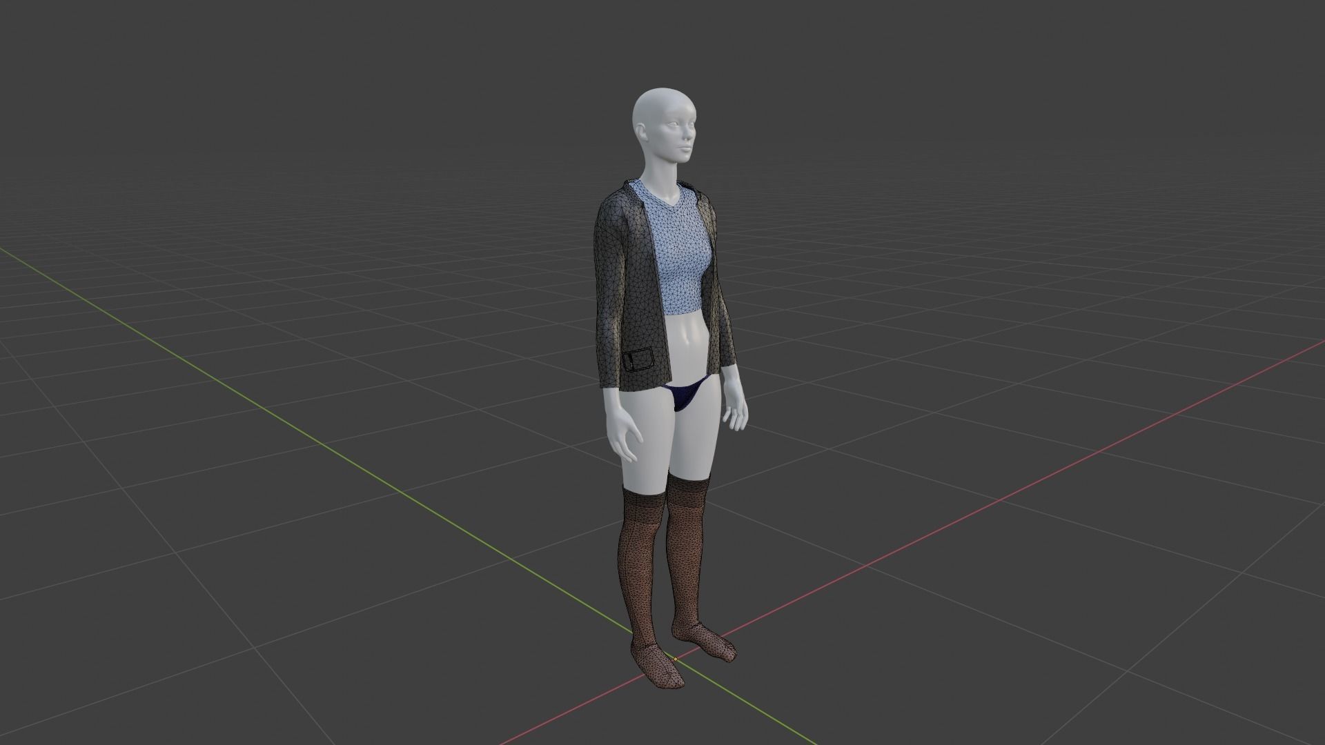 Womens Dress - Female Outfit Clothes Low-poly 3D model_18
