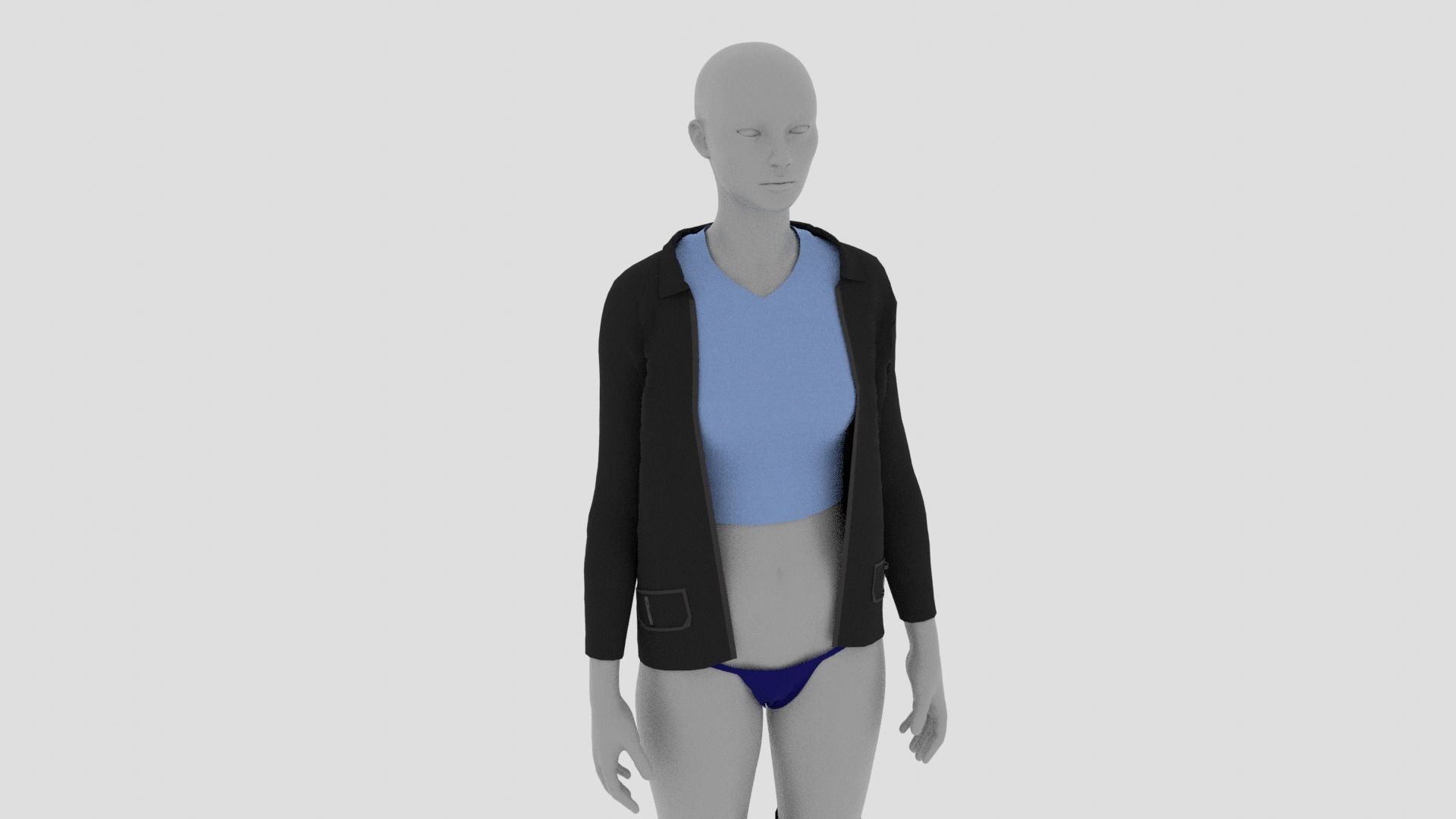 Womens Dress - Female Outfit Clothes Low-poly 3D model_12