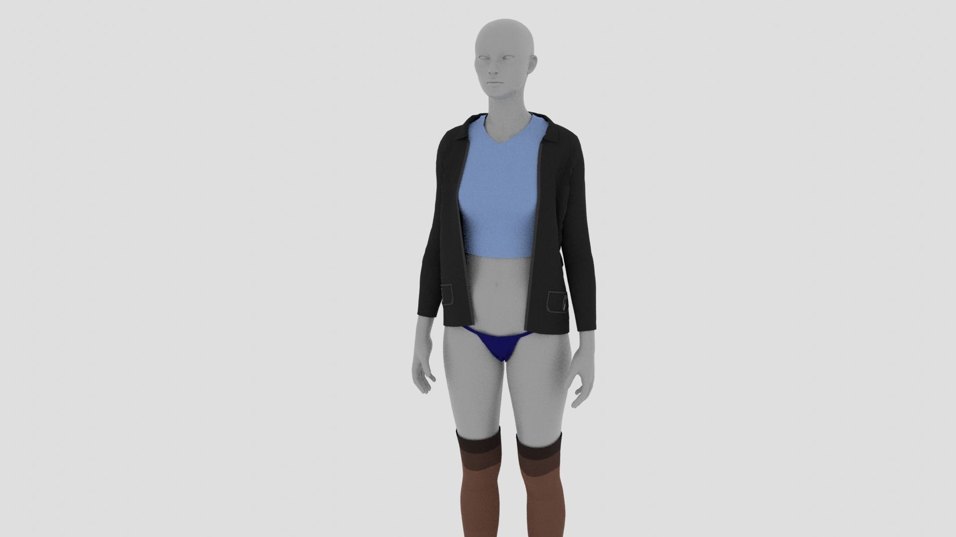 Womens Dress - Female Outfit Clothes Low-poly 3D model_15