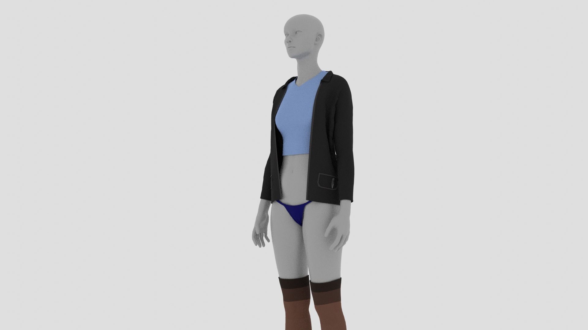 Womens Dress - Female Outfit Clothes Low-poly 3D model_8