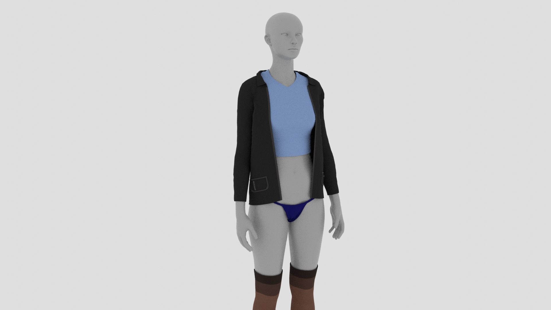 Womens Dress - Female Outfit Clothes Low-poly 3D model_17