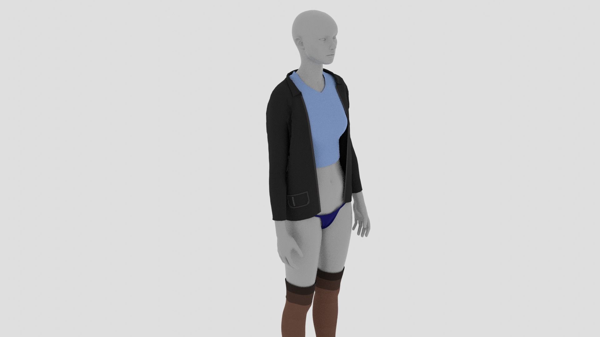 Womens Dress - Female Outfit Clothes Low-poly 3D model_3