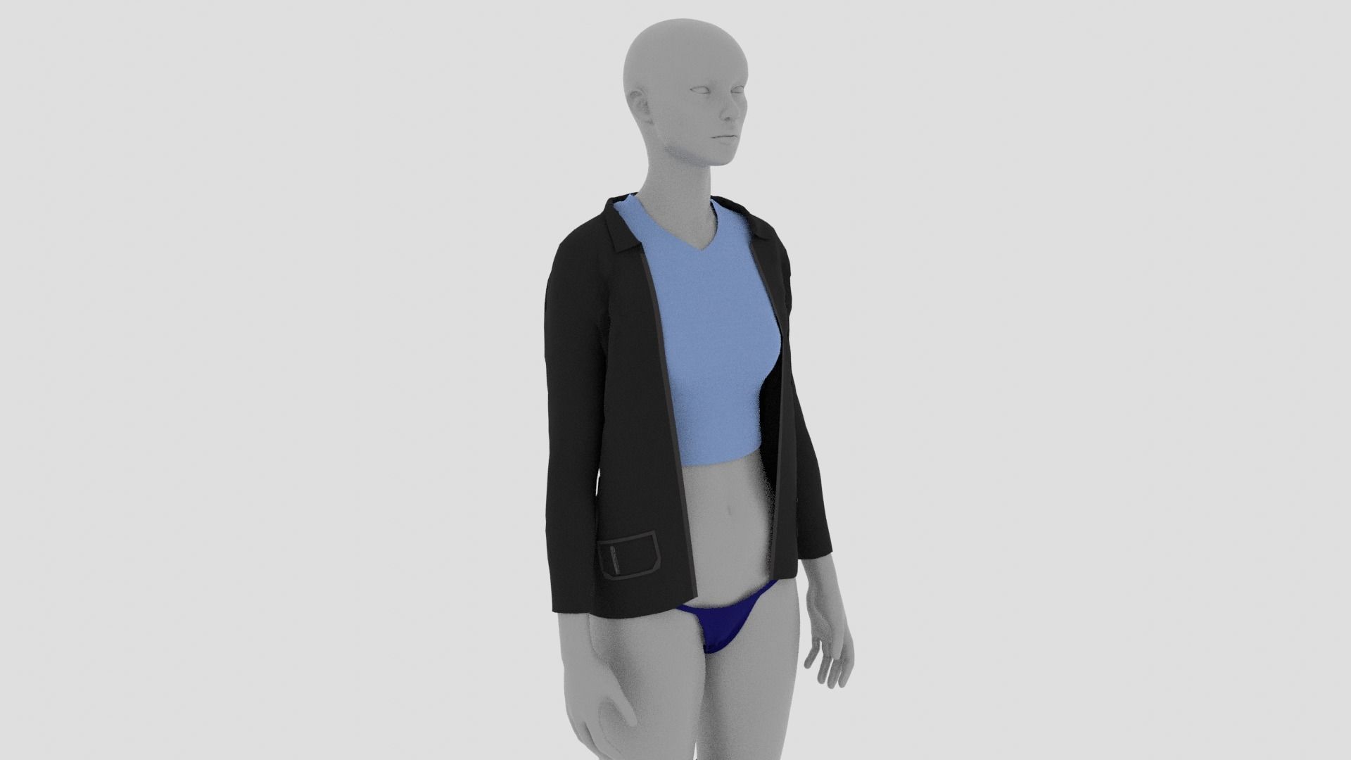 Womens Dress - Female Outfit Clothes Low-poly 3D model_9