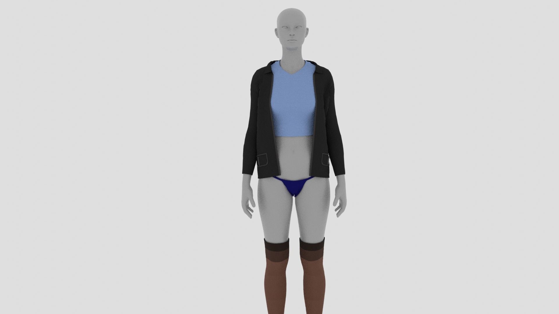 Womens Dress - Female Outfit Clothes Low-poly 3D model_1