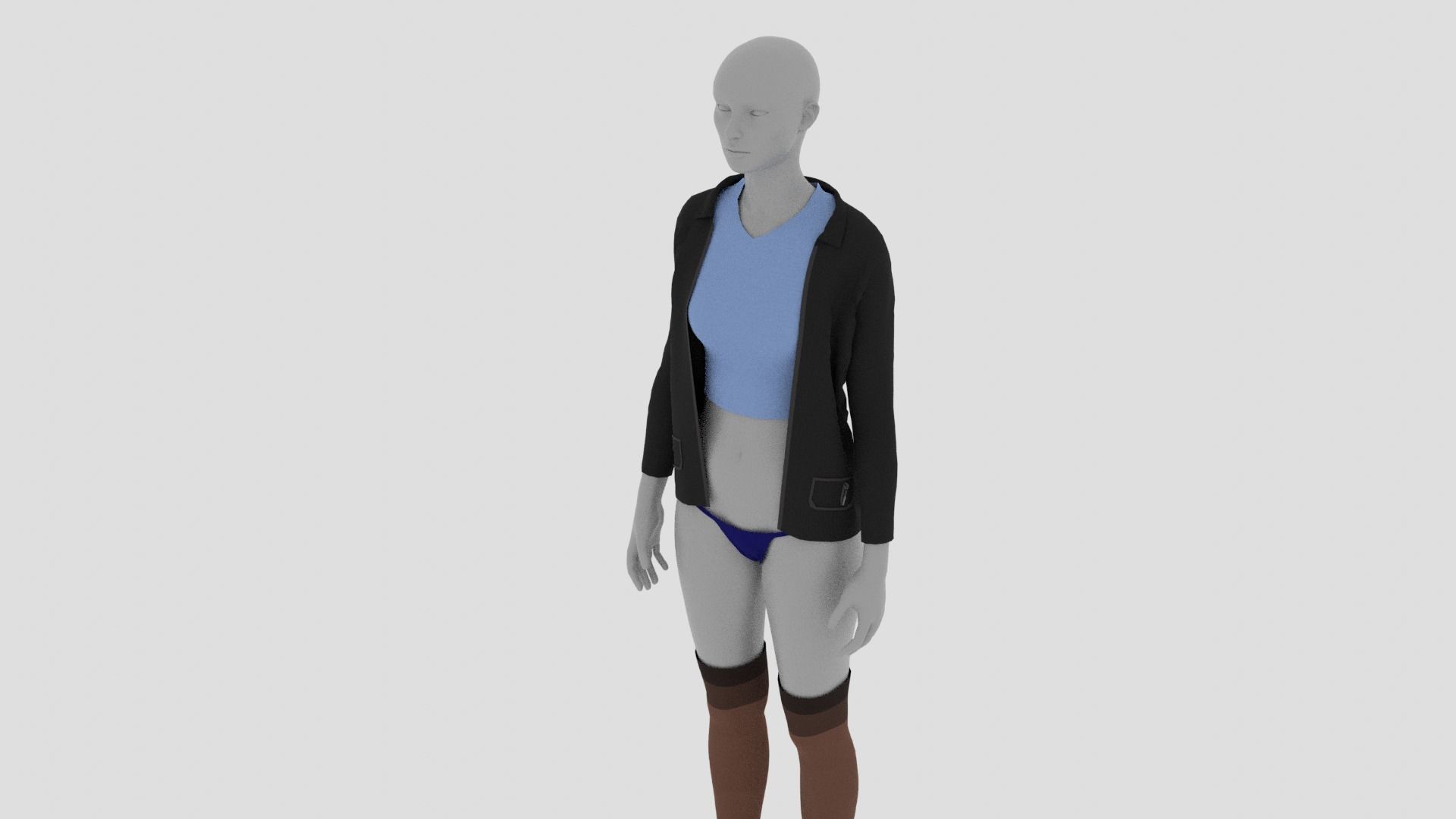 Womens Dress - Female Outfit Clothes Low-poly 3D model_5