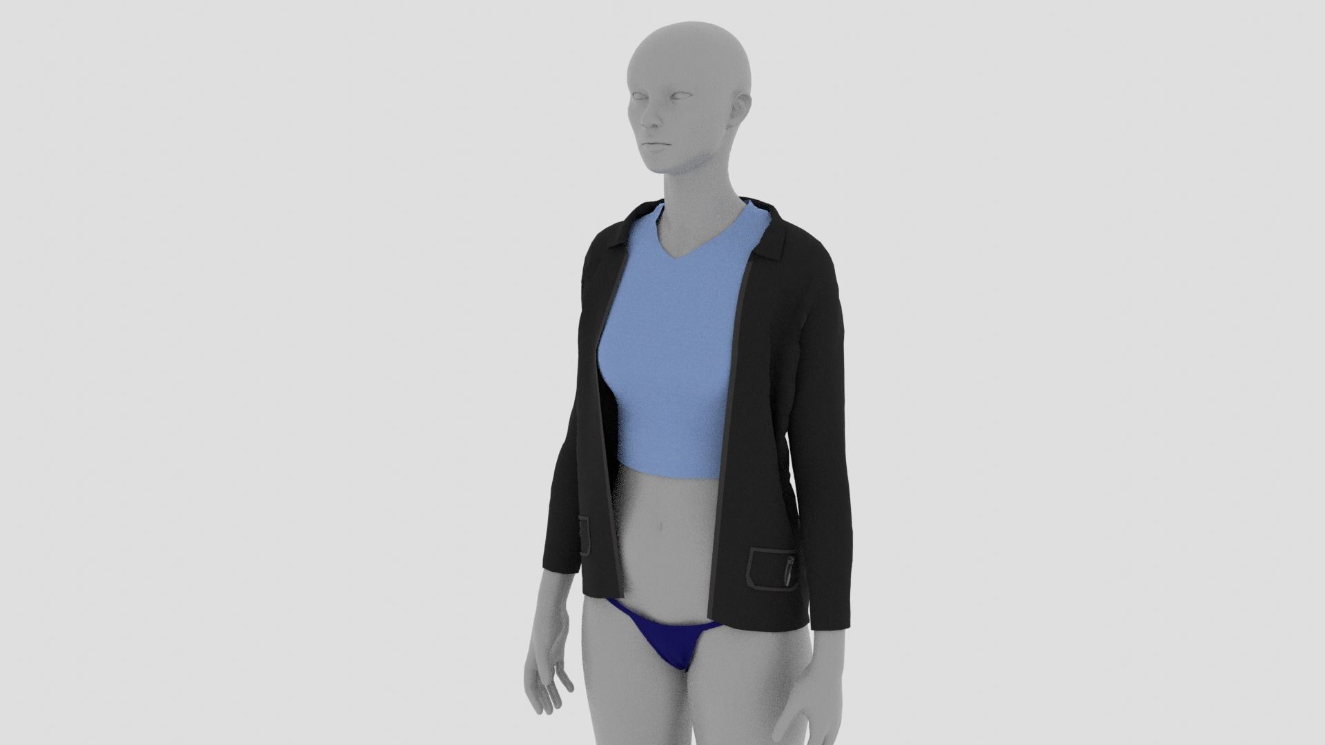 Womens Dress - Female Outfit Clothes Low-poly 3D model_11