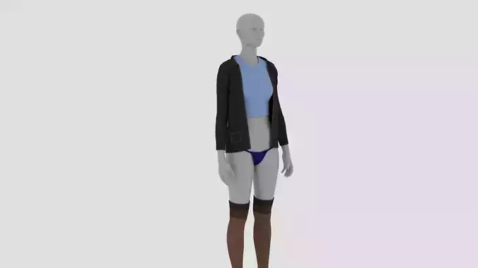 Womens Dress - Female Outfit Clothes Low-poly 3D model