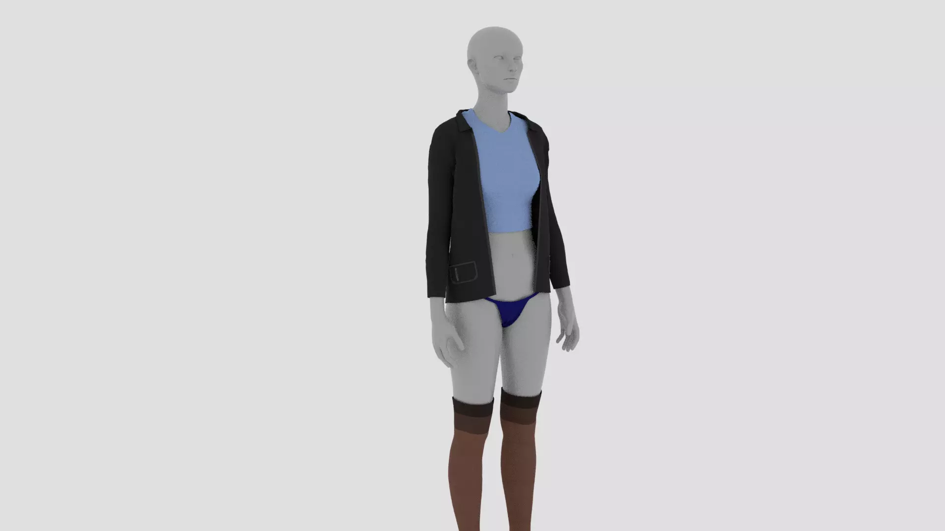 Womens Dress - Female Outfit Clothes Low-poly 3D model_0