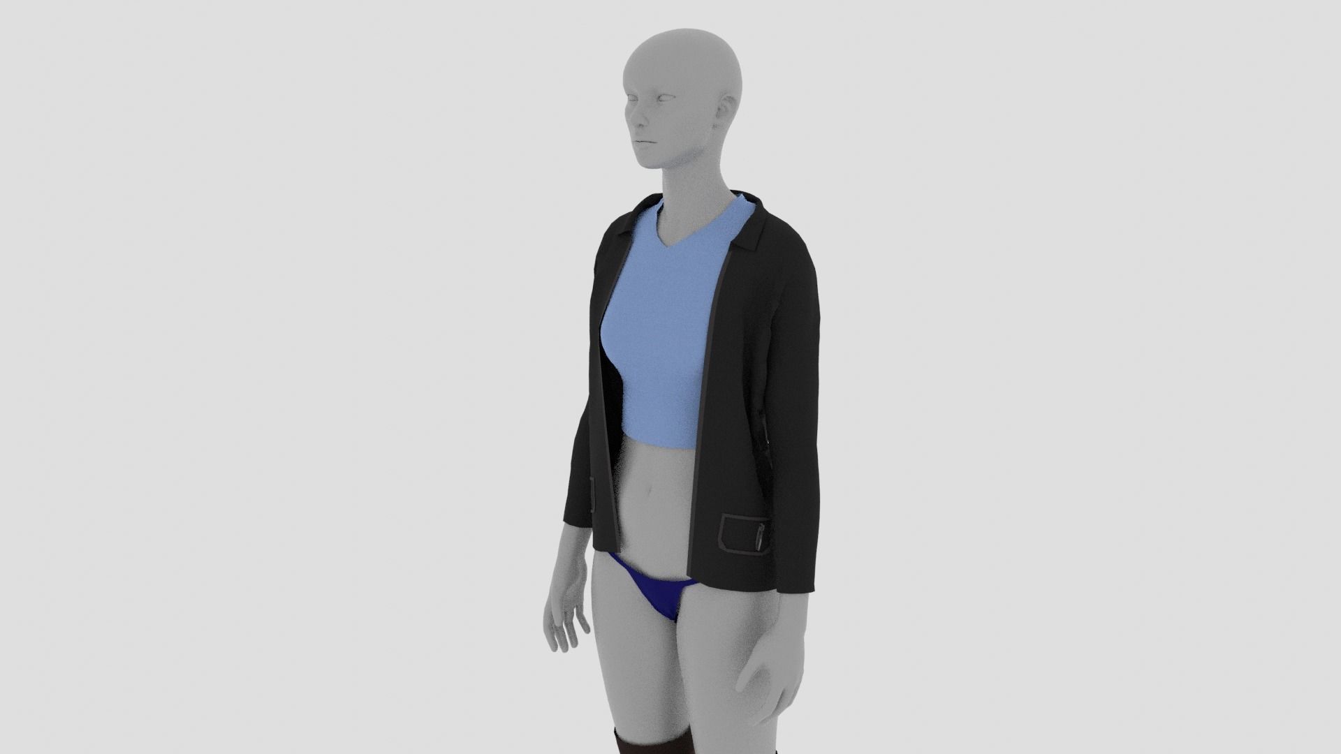 Womens Dress - Female Outfit Clothes Low-poly 3D model_14