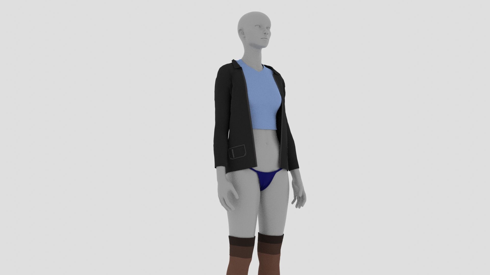 Womens Dress - Female Outfit Clothes Low-poly 3D model_6