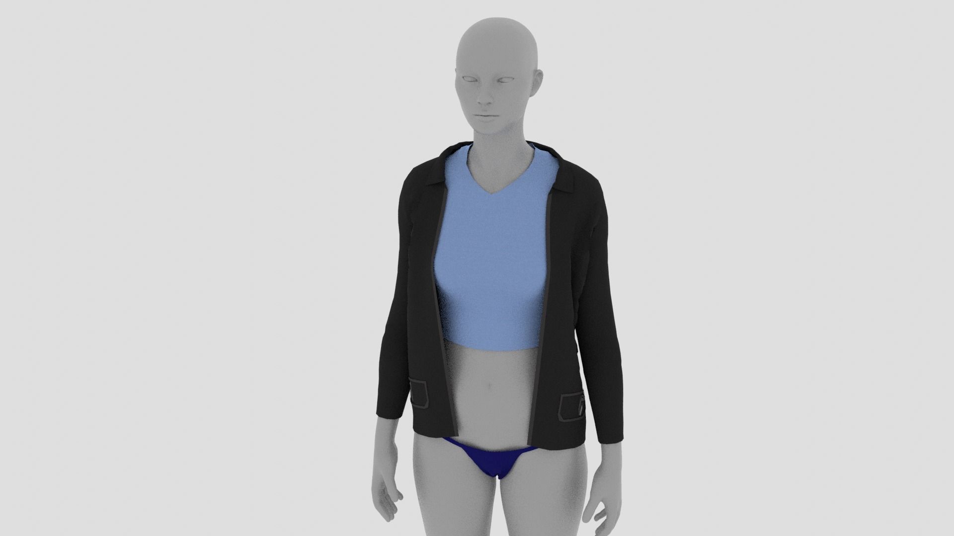 Womens Dress - Female Outfit Clothes Low-poly 3D model_13