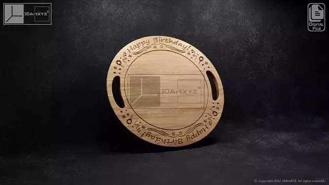 Round Birthday Cake Platter - CNC Files for Wood
