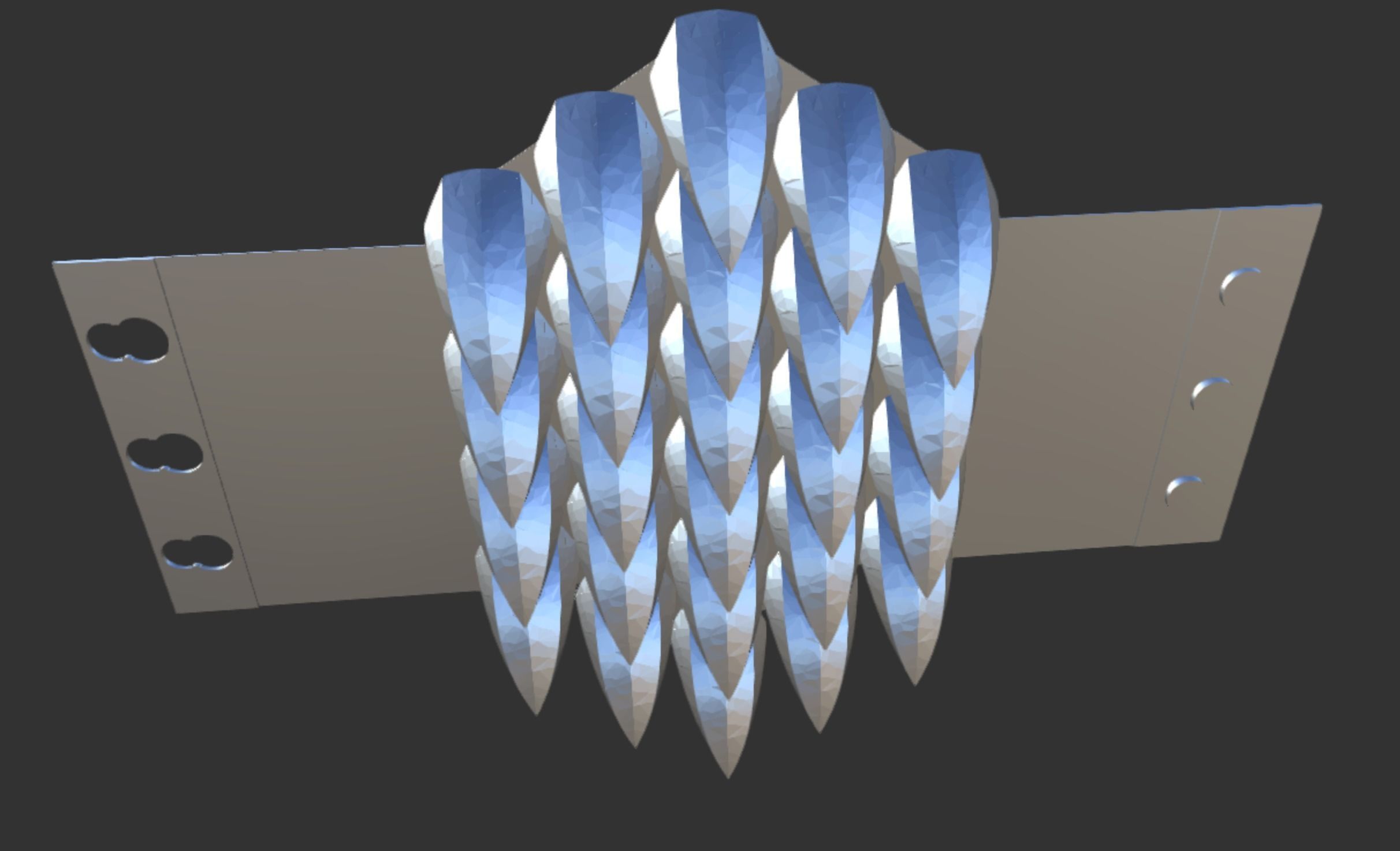 Flexible Spiked Bracer 3D print model_7