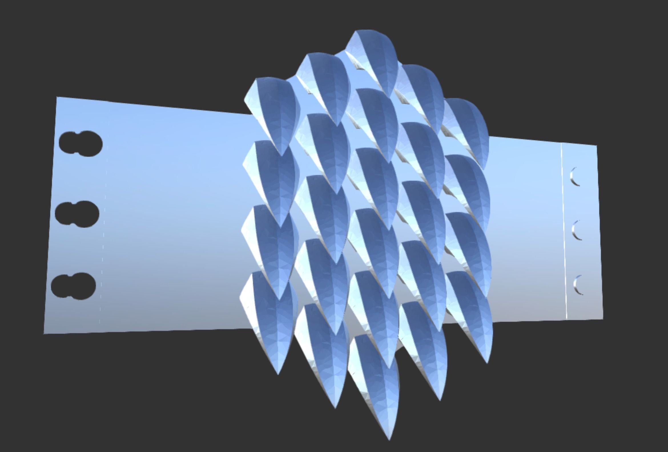 Flexible Spiked Bracer 3D print model_5