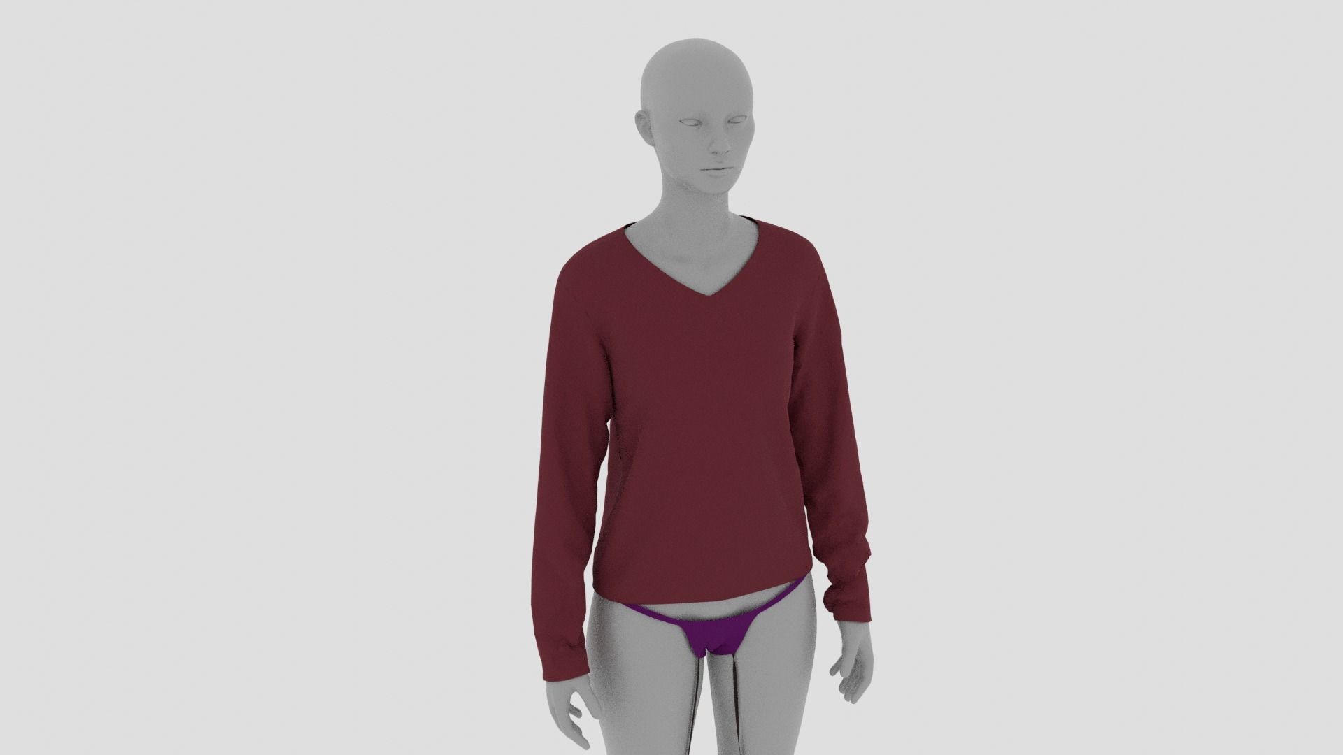 Womens Dress - Female Outfit Clothes Low-poly 3D model_12