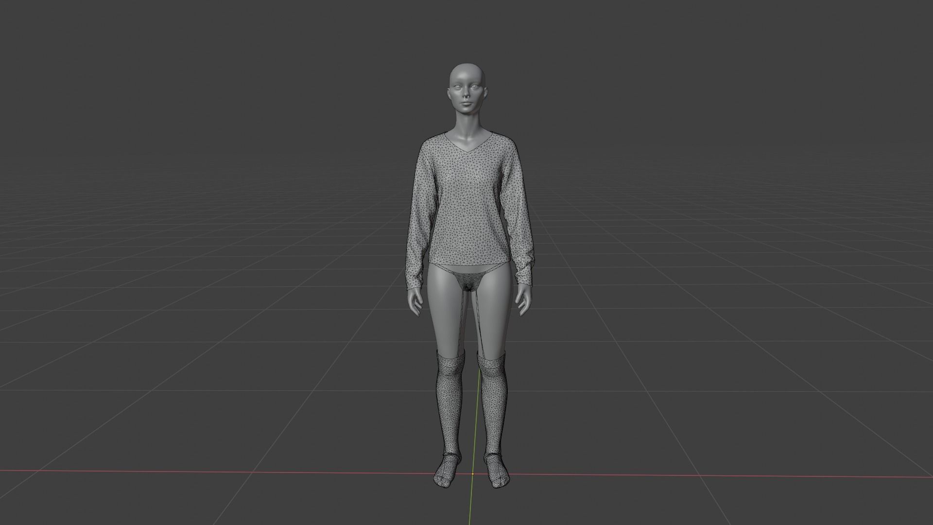 Womens Dress - Female Outfit Clothes Low-poly 3D model_22