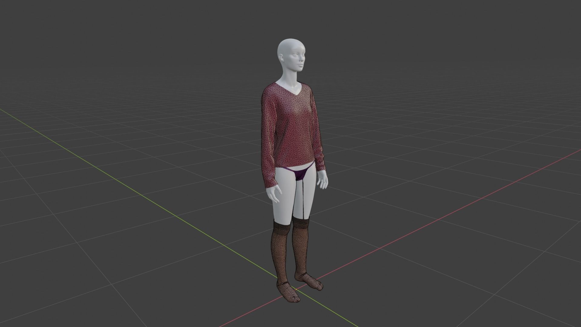 Womens Dress - Female Outfit Clothes Low-poly 3D model_18