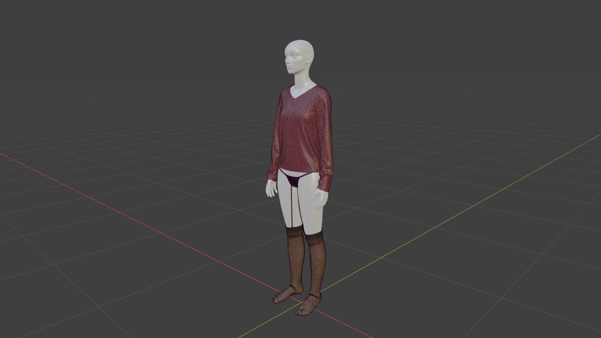 Womens Dress - Female Outfit Clothes Low-poly 3D model_20