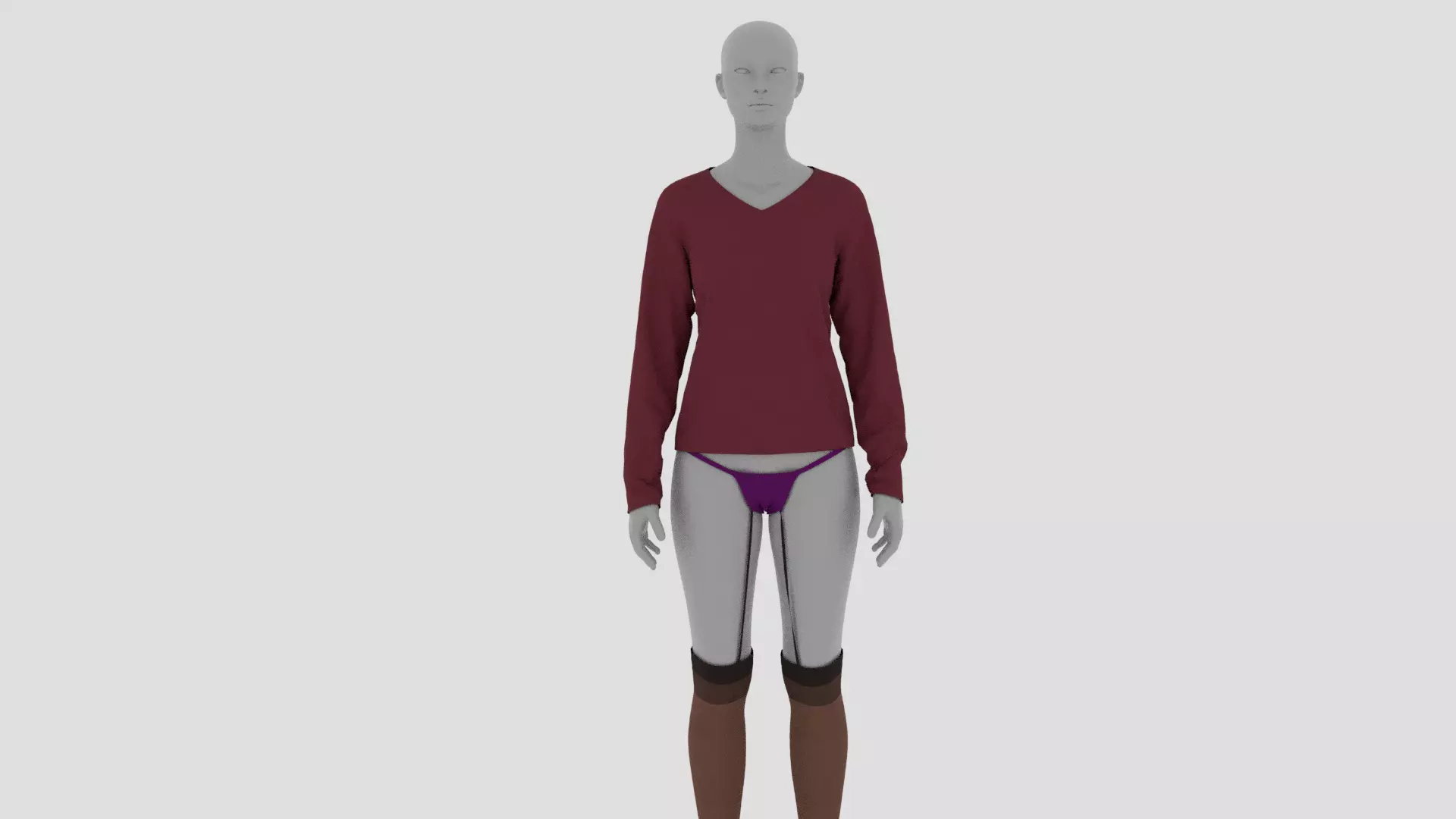 Womens Dress - Female Outfit Clothes Low-poly 3D model_0